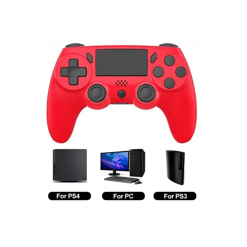 (Rouge) contrôleur de jeu sans fil Bluetooth manette de jeu de Vibration pour Console PS4 PS3 Win 7