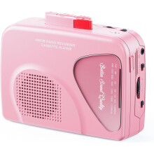 Walkman Portable Cassette Player with AM/FM Radio & Tape Recorder, Built-in Mic, Voice-Activated Recording, 3.5mm AUX, Battery/USB Powered