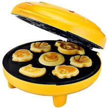 (As show, One size) Animal Mini Waffle Maker, Making 7 Interesting Special-Shaped Pancakes, Automatic Power-Off Non-Stick Pan, Yellow