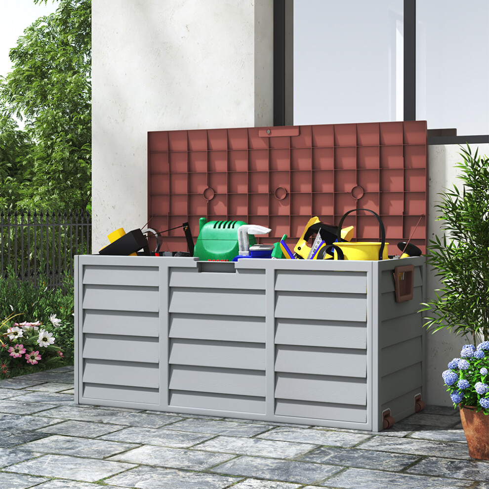 290L Plastic Outdoor Garden Deck Storage Box Patio Utility Box