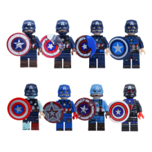 Captain America Minifigures - Compatible with LEGO Blocks, Safe ABS Plastic, Easy-Grip for Kids, Great Gift