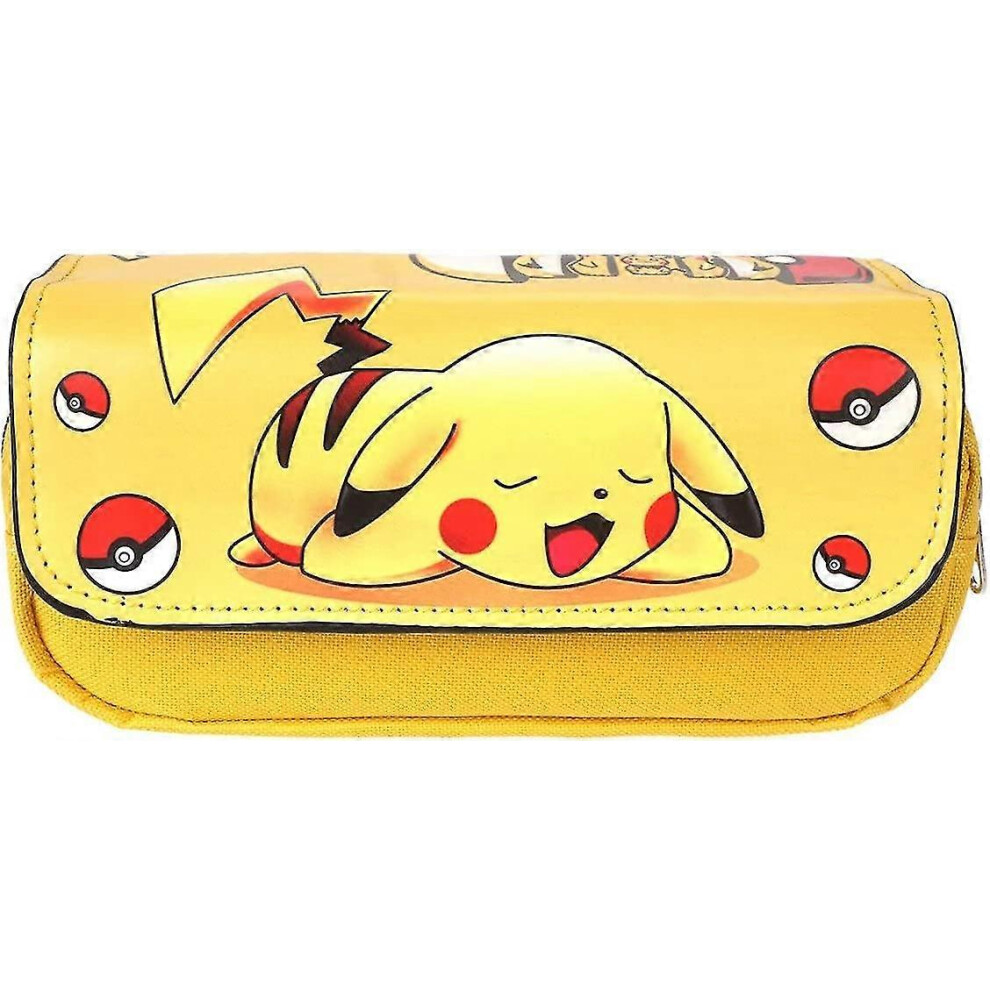 Konhill (As Show, One Size) Veeki Anime Pencil Case Multifunction Stationery Bag With Zipper Durable Pencil Pouch Large Capacity Pen Bag For Men Women Teen Bo