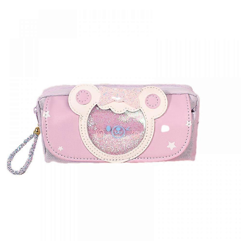 Konhill (As Show, One Size) Veeki Pencil Case Stationery Bag Korean Canvas Stationery Quicksand Cute Stationery Box Creative Pencil Case Female Student#7