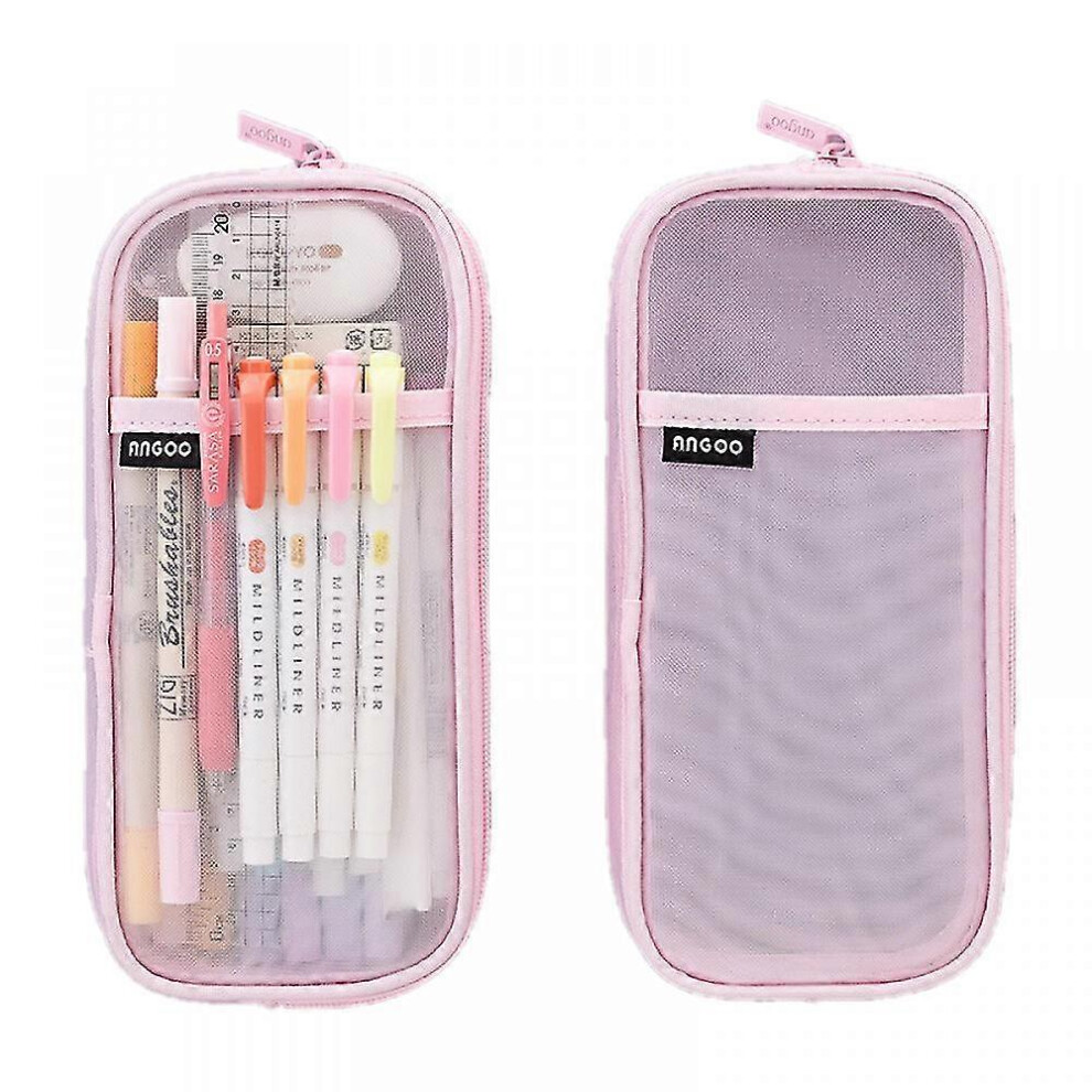 Konhill (As Show, One Size) Veeki Pencil Case Set, Clear Exam Pencil Pouch, Mesh Zipper Pen Pouch, Nylon Pencil Storage Pouch #8
