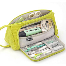 (As show, One size) Veeki Big Capacity Multiple Use Pencil Bag, Stationery Organizer, Pen Marker Pouch For Adults, Office Christmas Holiday New Year Gift -green
