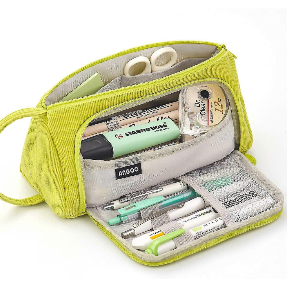 Konhill (As Show, One Size) Veeki Big Capacity Multiple Use Pencil Bag, Stationery Organizer, Pen Marker Pouch For Adults, Office Christmas Holiday New Year G Green