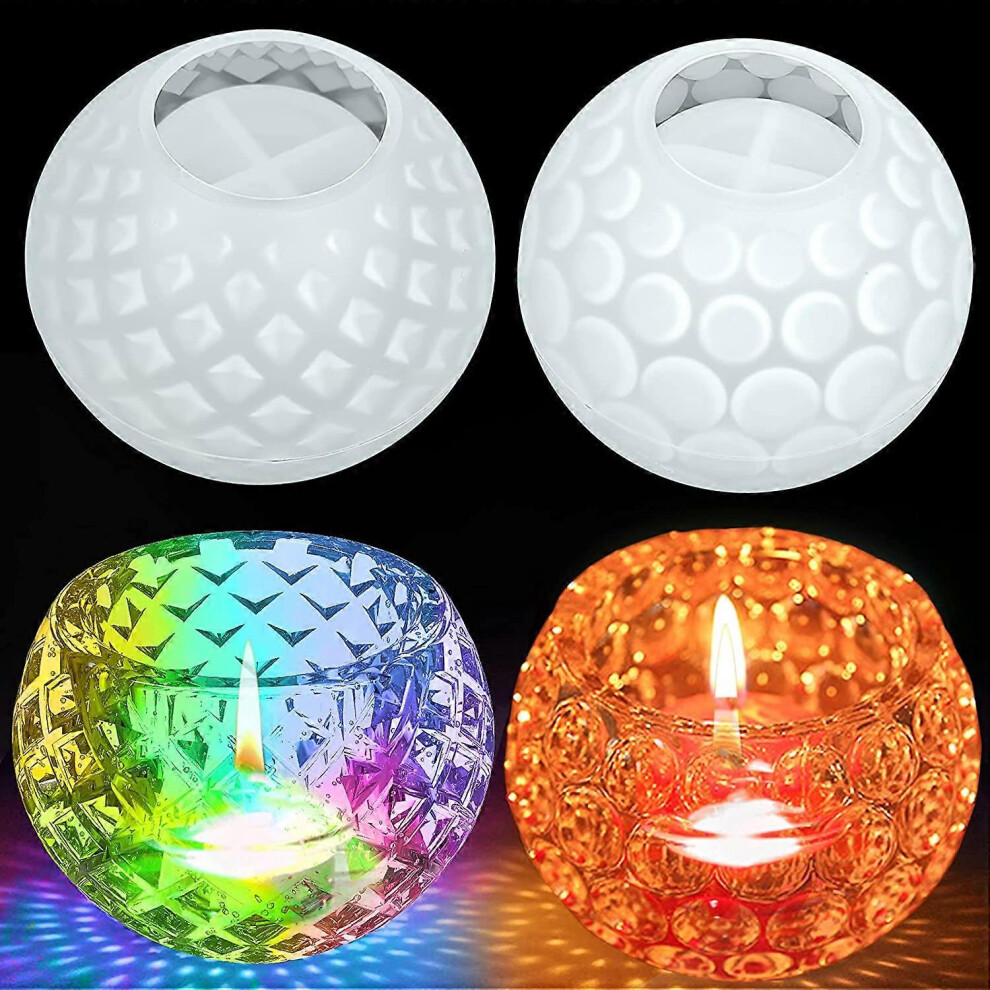 Konhill (As Show, One Size) Tealight Candles Holders Resin Mold, Votive Bowl Candleholders Silicone Molds Candlestick Epoxy Casting Mold For Diy Jewelry Box,