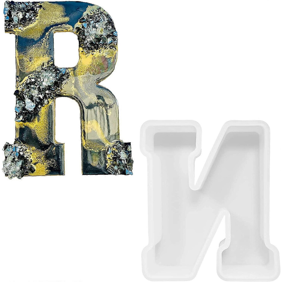 Konhill (As Show, One Size) 4-Inch Letter N Resin Mold, 3D Alphabet