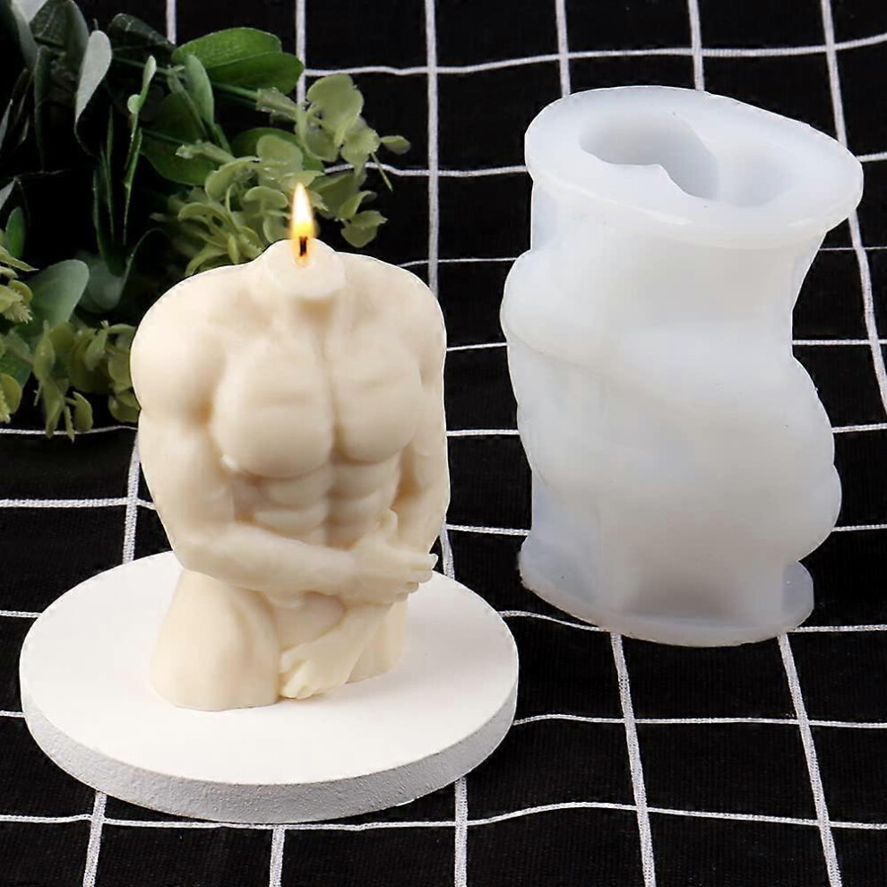 Konhill (As Show, One Size) Body Candle Molds For Candle Making, 3D Strong Male Body Shaped Candles Mould, Silicone Resin Casting Mold, Homemade Soap Molds Fo