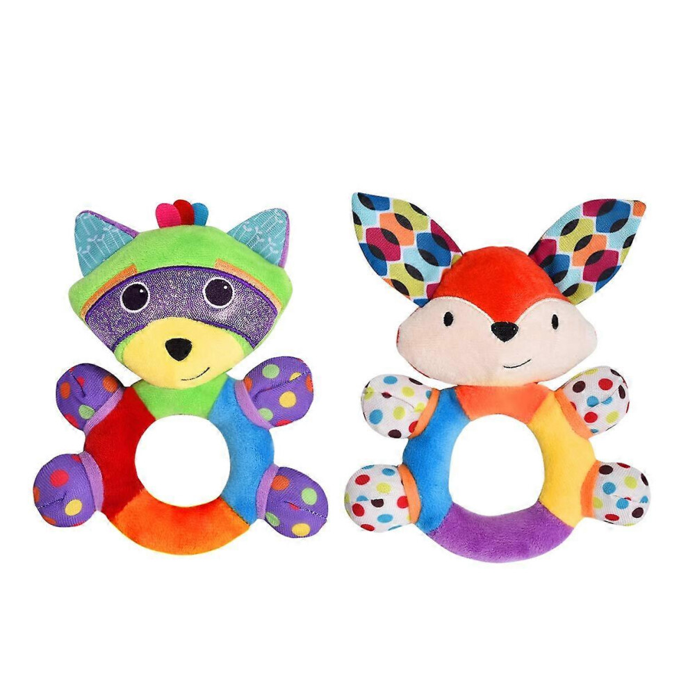 Konhill (As Show, One Size) Liangnv Teething Rattle Toys, Infant Girl Boy Learning Toy Liangnv Ewborn Soft Handbell Grab Shaker Crinkle Squeaky Sensory Travel