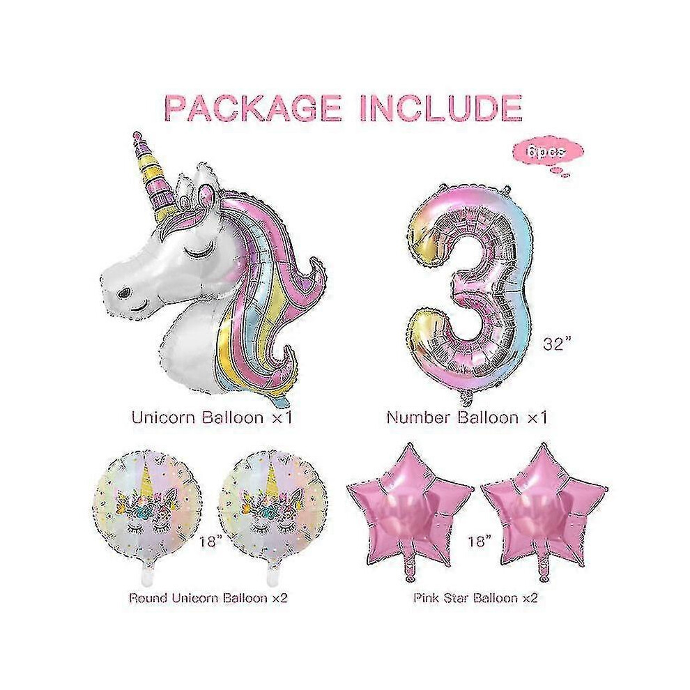Konhill (As Show, One Size) Rl 1 Set Of Rainbow Balloons 32 Inch Digital Foil Balloons First Kids Themed Birthday Party Decorations Baby Shower Balls