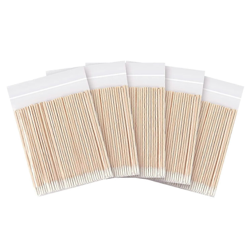 Konhill (As Show, One Size) 500 Count Microblading Cotton Swab, Cotton Swabs Pointed Tip, Wood Cotton Stick, Cotton Tipped Makeup Cosmetic Applicator Sticks,