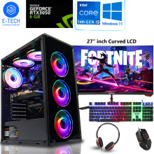 Gaming PC 27'' Curved Bundle i9 14900KF 32GB DDR4 RTX 3050 1TB M.2 W11