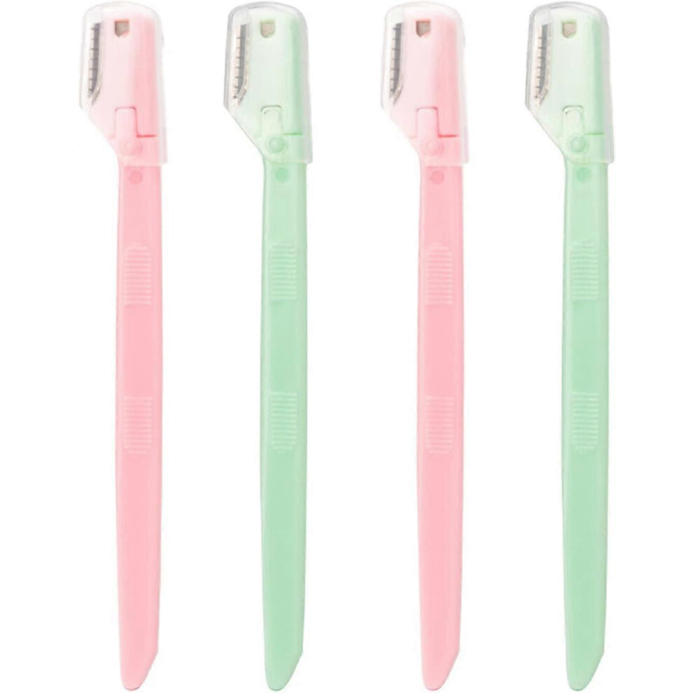 (As show, One size) Eyebrow Razor, 4PCS Small Eyebrow Shaver Multipurpose Exfoliating Dermaplaning Tool
