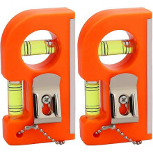 (As show, One size) Mini Pocket Level Tool 85mm Aluminium Pocket Spirit Level Magnetic, with Metal Keychain & Hook