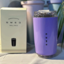 (purple) 320ml Smeg Coffee Mug Stainless Steel Travel Water Bottle Insulated Cup 8 Colors