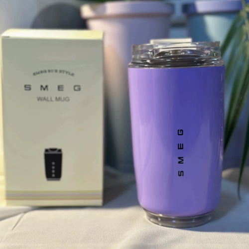 (purple) 320ml Smeg Coffee Mug Stainless Steel Travel Water Bottle Insulated Cup 8 Colors