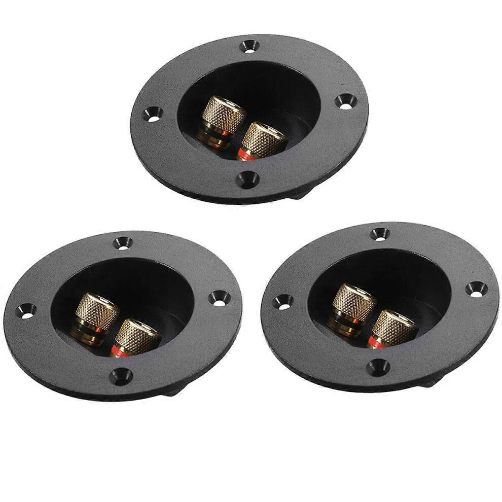 (As Show, One Size) 3Pcs Diy Home Car Stereo 2-Way Speaker Box Terminal Binding Post Screw Connectors Subwoofer Plugs (Black) 5453679792090
