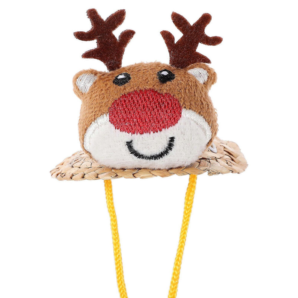 Kricely (6.5X6.5x4.8cm, As Shown 1) Small Animal Hat Mini Xmas Hat Small Hamster Christmas Costume Cap Xmas Party Favor