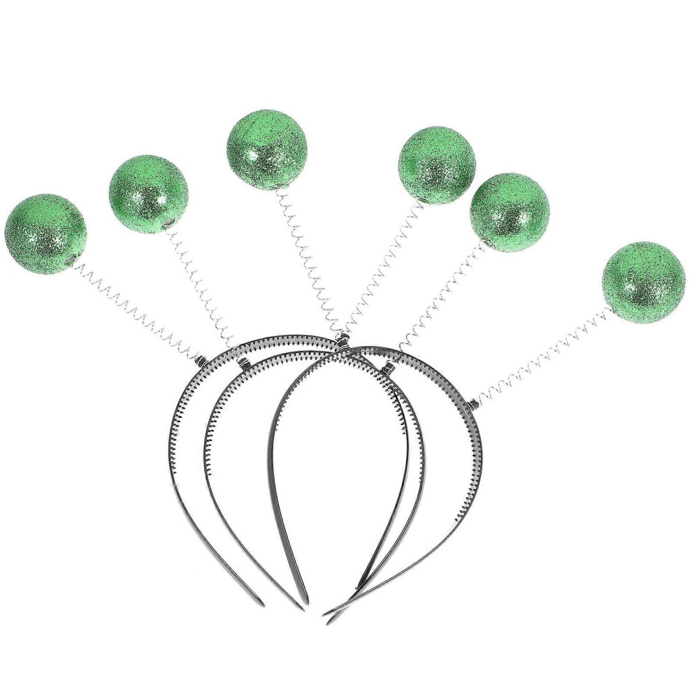 Kricely (As Show, One Size) 3Pcs Christmas Ball Headdress Creative Hair Party Hair Accessory ( Ball) Green