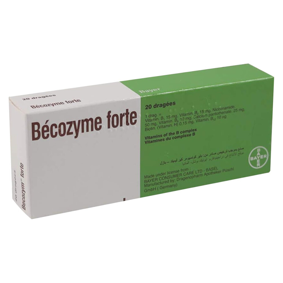 Becozym Forte Tablets 20's | Treating Vitamin B1, B2, B6 & B12 Deficiency | Maintenance of Healthy Nervous System | Energy Supports Supplement