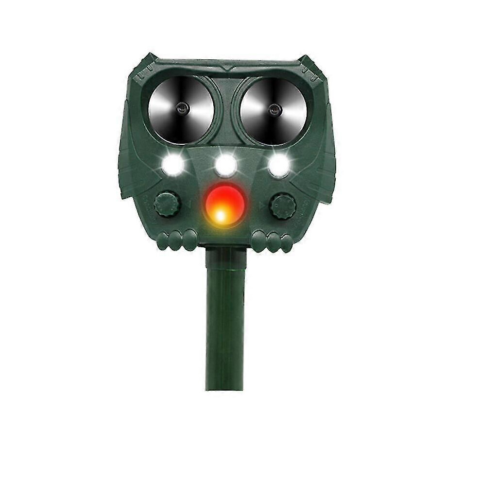 (As show, One size) Ultrasonic Fox Repellent Cat Deterrent Led Motion Activated Eco Friendly, Solar, Cat Scarer, Fox Repeller With Ground Stake, Ip5 Waterproof For The Ga