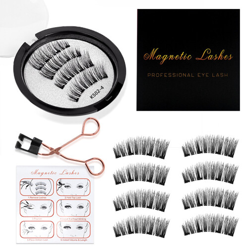 4 Box Different Models Magnetic Suction False Eyelashes