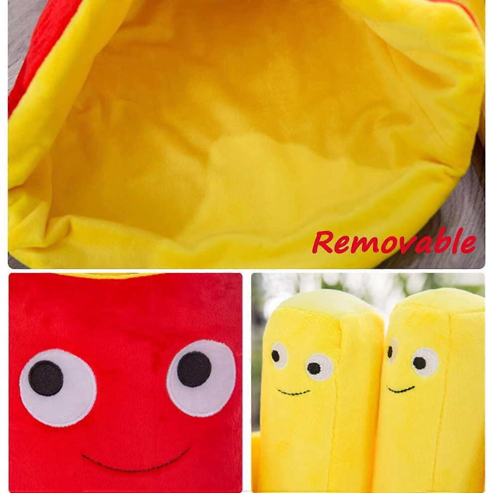 Konhill (As Show, One Size) 11.8 Inch Cute Bag Of French Fries Stuffed Plush Toy Kawaii Removable Plush Pillow Yummy World Plushies Funny Food Pillow Super So