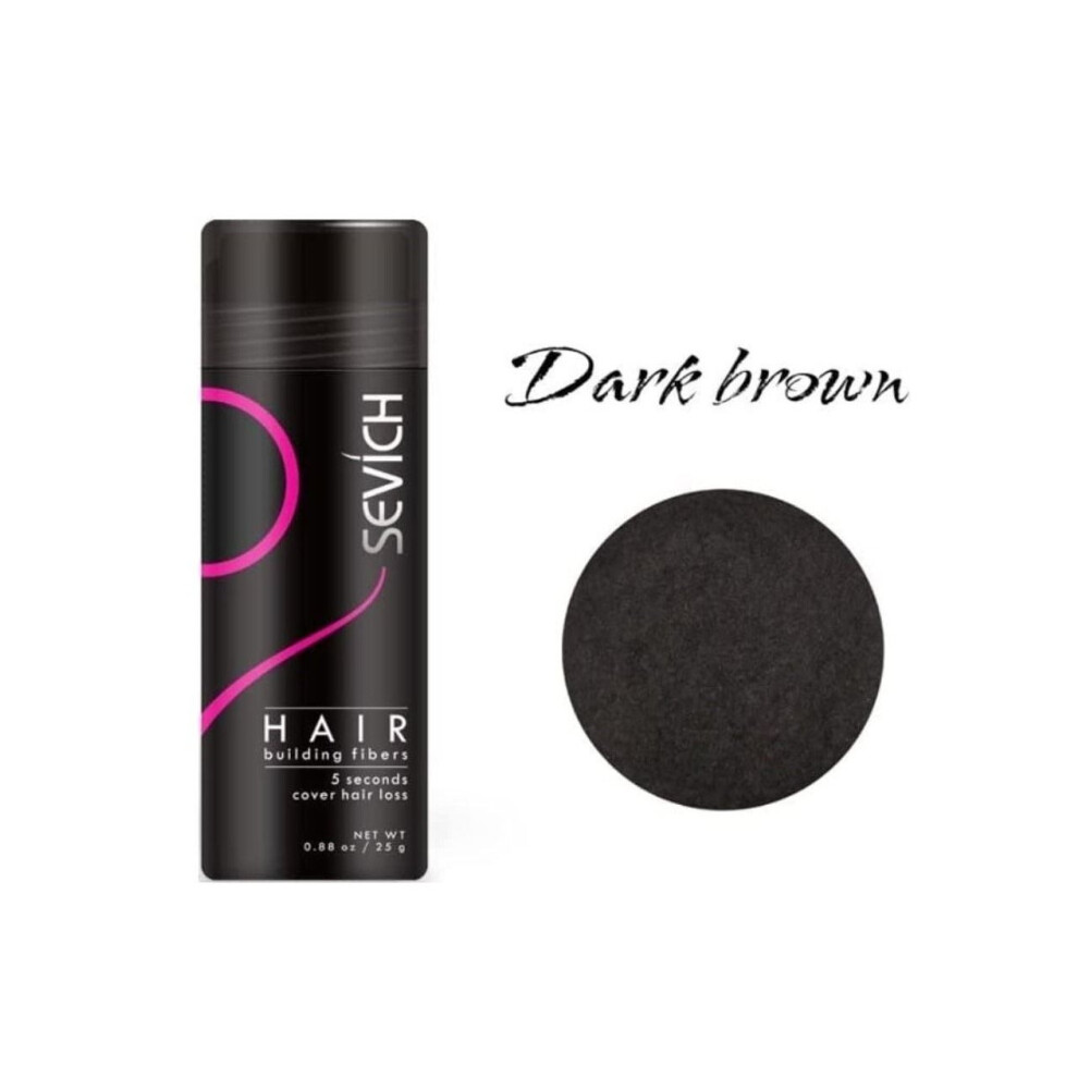 Dark/Brown Sevich Hair Building Fibers Instant Remedy For Hair Loss Hair Fiber Powder For Thinning Hair & Bald Spots Hair - 25G ( Brown)