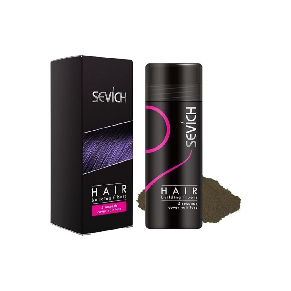 Dark/Brown Sevich Unisex Instant Hair Fibers 5 Seconds Conceals Loss Hair Rebuilding Fibers For Thinning Hair 25G - Colour
