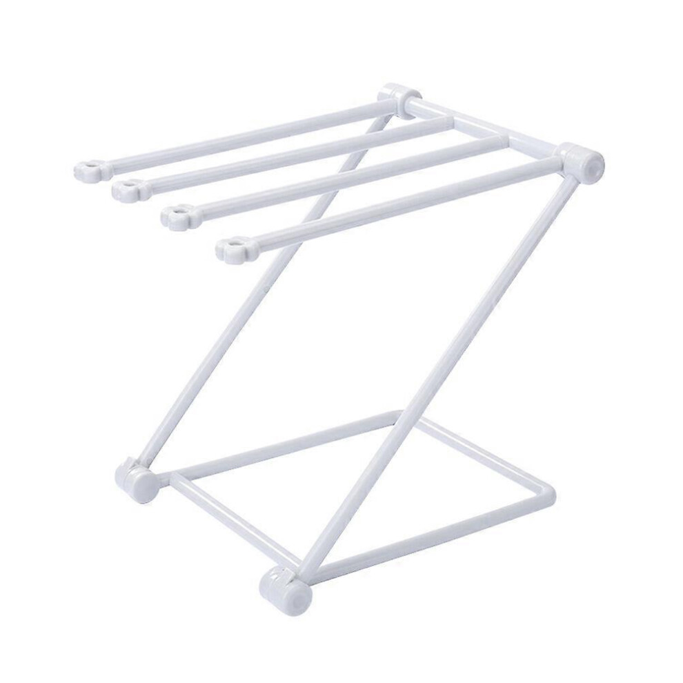 Kricely (As Show, One Size) Vertical Foldable Cloth Storage Rack Kitchen Countertop Dish Cloth Rack Towel Storage Holder (Light Grey)