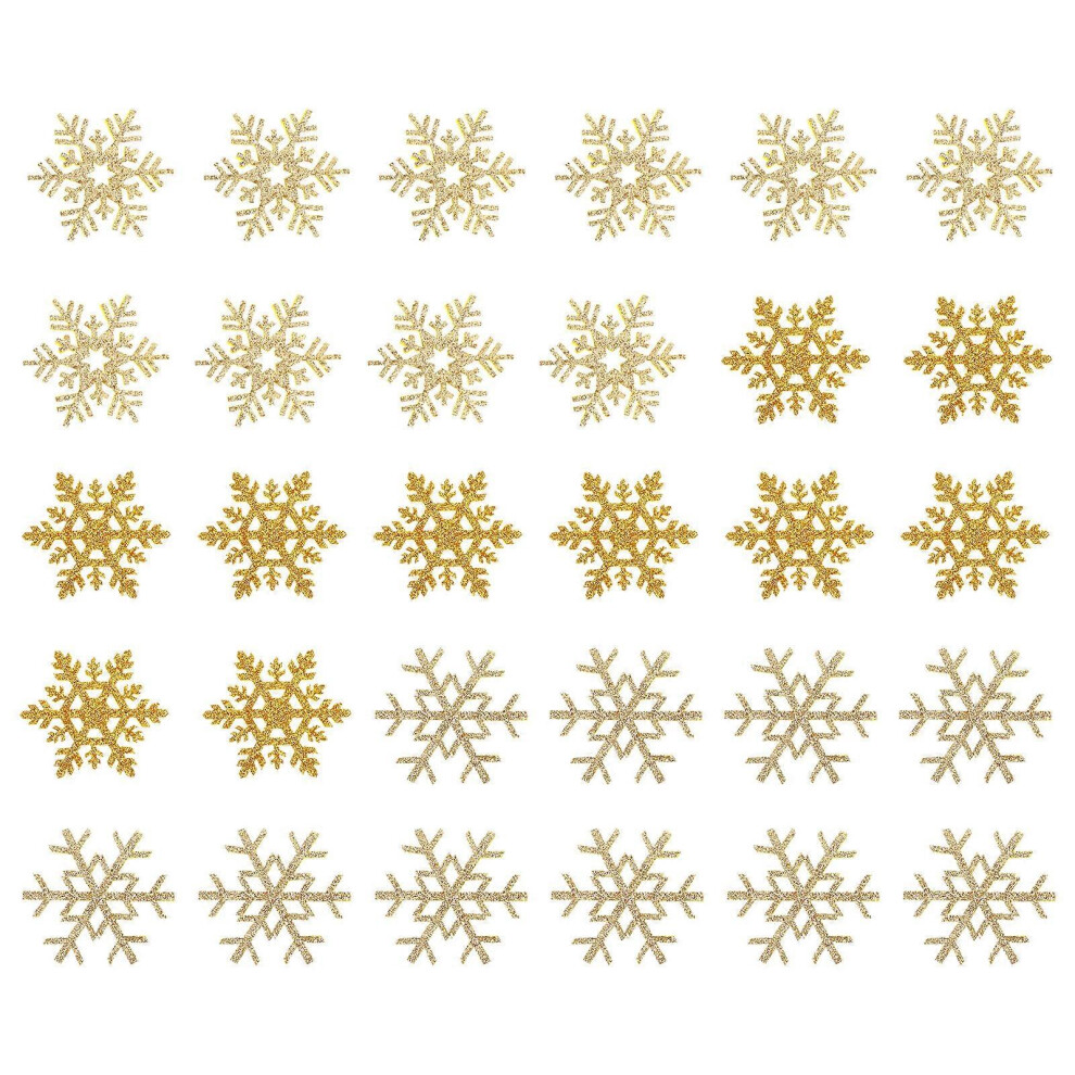 Kricely (, One Size) 30Pcs Ironing On Snowflake Patches Diy Clothing Appliques Sewing Accessories Golden