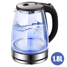 1.8L Electric Kettle Glass Tea Kettle 1500-1800W Water Boiler Home