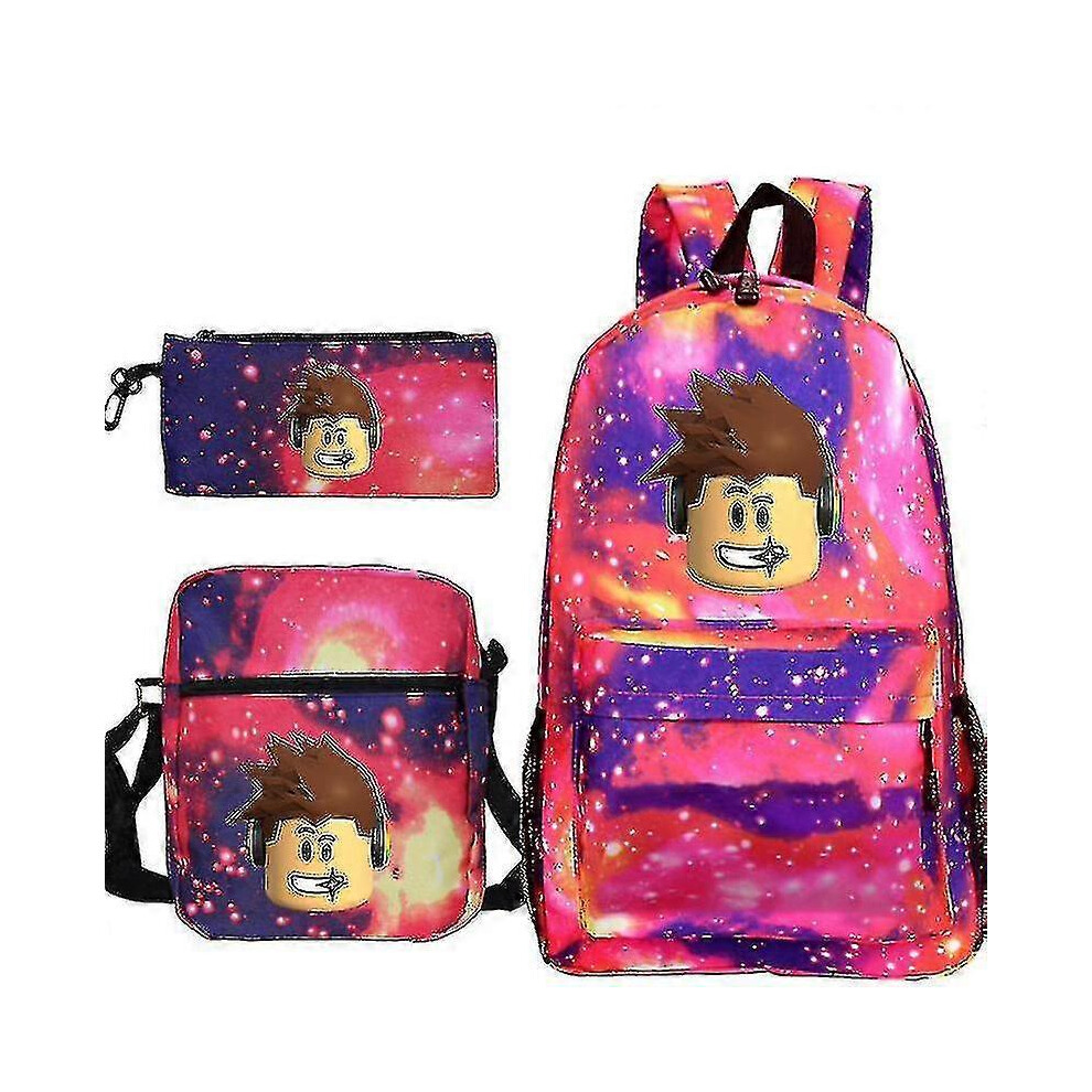 (orange, One size) Roblox Backpack Three-piece School Bag-L-image-OPC-PG8FFYX-NEW