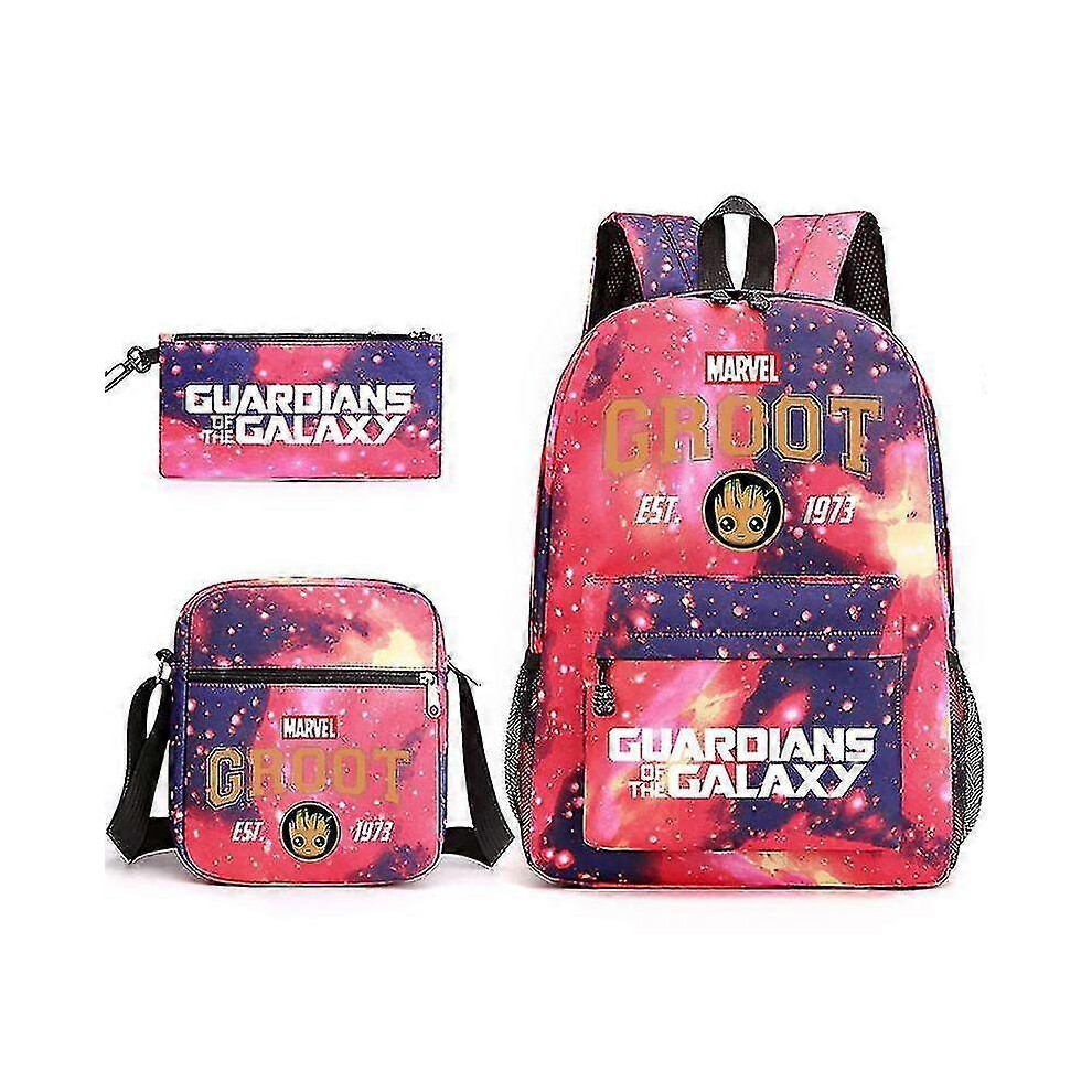 (70, One size) Guardians Of The Galaxy 3pcs/set Bcakpacks Cartoon Children Boys Girls School Bags Lightweight Students Waterproof Capacity Mochilas-L