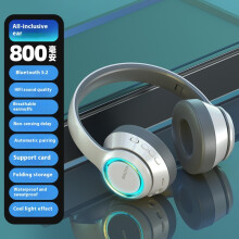 (White) 2025 new Bluetooth headset headset e-sports game heavy bass folding card wireless headset mobile phone universal