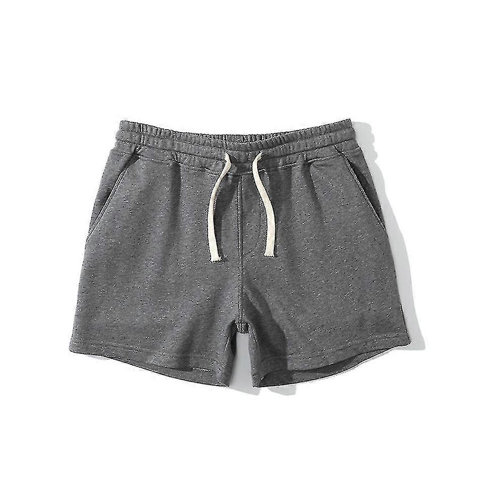 (2XL, Grey) Men&#39;s Cotton Solid Swim Trunks Drawstring Plus Size Sports Shorts With Pockets-1-image-OPC-PG8FKXY-NEW