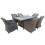 (Rectangle Fire Pit Table) 6 Seater Rattan Garden Dinning Set 3