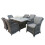 (Rectangle Fire Pit Table) 6 Seater Rattan Garden Dinning Set 4