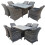 (Rectangle Fire Pit Table) 6 Seater Rattan Garden Dinning Set 5