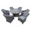 (Round Fire Pit Table) 6 Seater Rattan Garden Dinning Set 1
