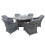 (Round Fire Pit Table) 6 Seater Rattan Garden Dinning Set 4