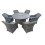 (Round Fire Pit Table) 6 Seater Rattan Garden Dinning Set 5
