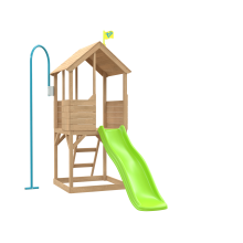 Treehouse Wooden Play Tower, with Wavy Slide & Firemans Pole - FSC certified