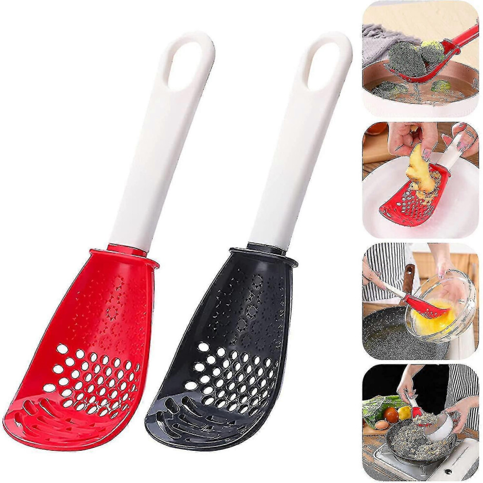 Fitville (As Show, One Size) Multifunctional Cooking Spoon Strainers - Strainers For Kitchen Tools Small Silicone Spatula Spoon - Heat-Resistant, For Cooking,