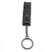 (Black, One size) Ultra Loud Emergency Survival Double Tube Whistle Distress Outdoor Hiking Walking Zekai