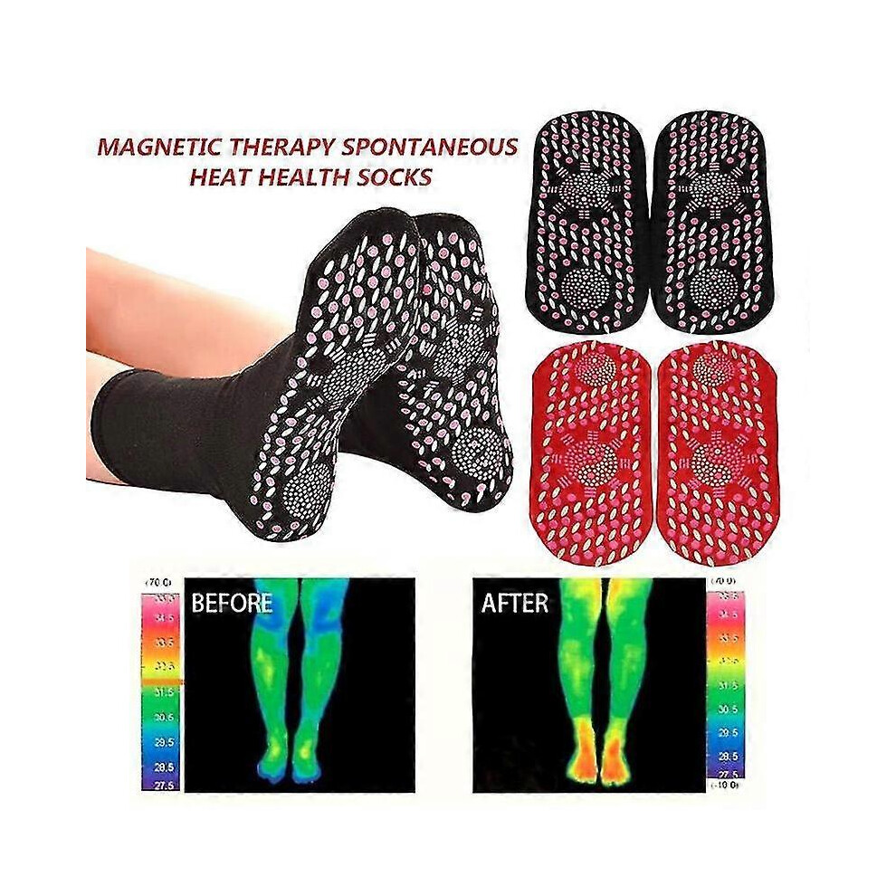 Photos - Hair Removal  Help Warm Cold Feet Comfort Self-heating Health Care Socks Magnetic Therapy Comfortable Women Men Tourmali(White, One size)