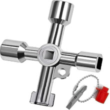 (As show, One size) 7 In 1 Meter Box Key Gas Key Meter Key For Electric Cupboard Cabinet Opening Key Zinc Alloy