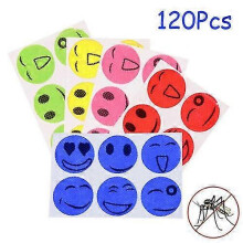(As show, One size) 120 Pack Mosquito Repellent Patches Outdoor Insect Smiling Face Stickers For Baby Kids