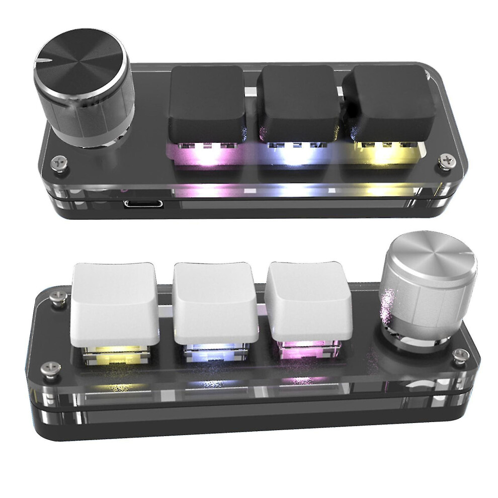 (As show, One size) 3 Key + 1 Knob / 4 Keys Rgb Macro Custom Keyboard Programmable Mechanical Keypad-image-OPC-PG8FPG9-NEW